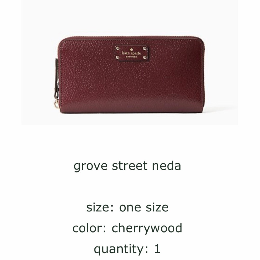 Brand New Kate Spade Wallet! Cherrywood